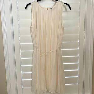 White pleated cocktail dress